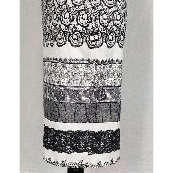 NWT - Kardashian Kollection Dress size L Bodycon Tattoo Style Vegas Black White - Picture 6 of 15
